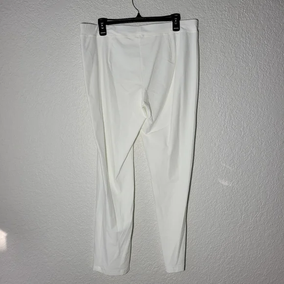 Eileen Fisher $168 Women's White Washable Stretch Crepe Slim PantSlim Fit Large - Picture 5 of 10